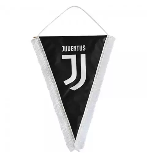 GAGLIARDETTO JUVE NERO PICCOLO CON FRANGE BIANCHE