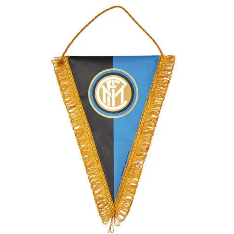 GAGLIARDETTO INTER GRANDE CON FRANGE DORATE 25 X 35 CM