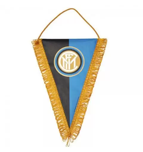 GAGLIARDETTO INTER GRANDE CON FRANGE DORATE 25 X 35 CM