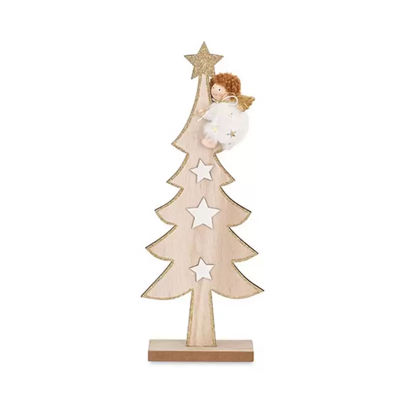 Angelo su albero con stelle 26872 36 cm h