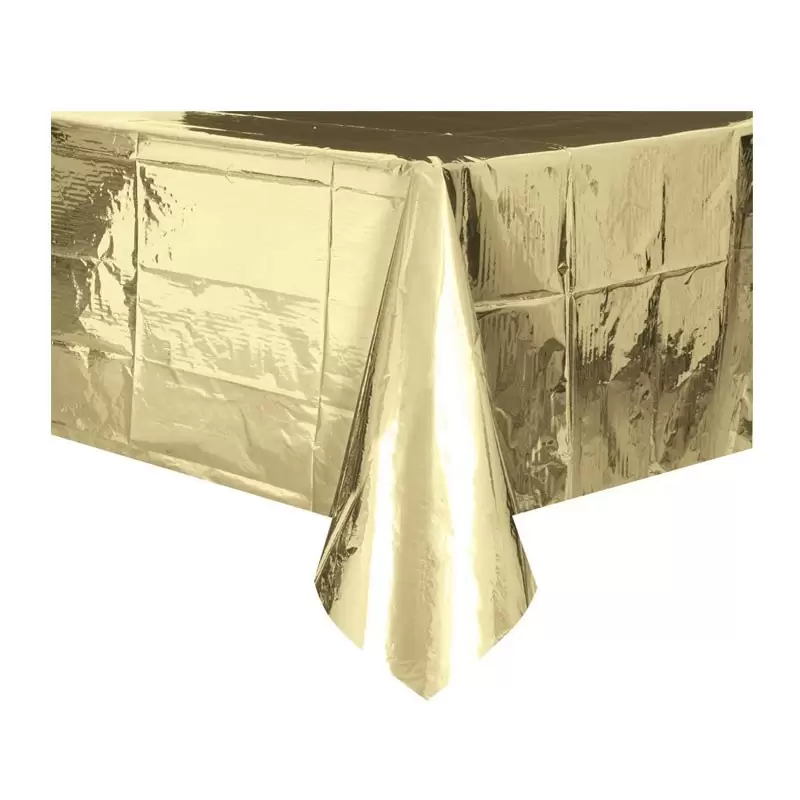 Tovaglia plastica 137 x 274 oro metallizzato 50411
