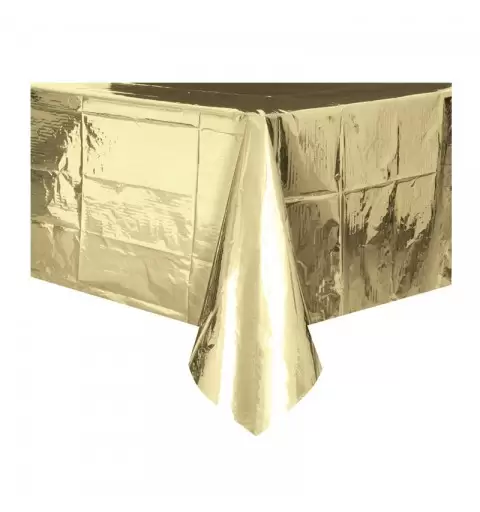 Tovaglia plastica 137 x 274 oro metallizzato 50411