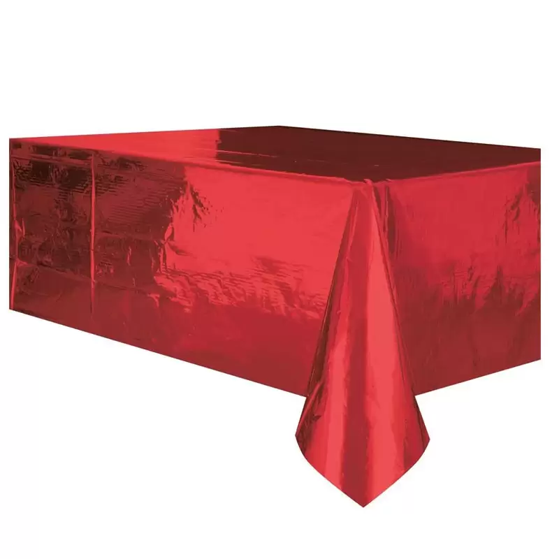 Tovaglia plastica 137 x 274 Rosso metallizzato 51663