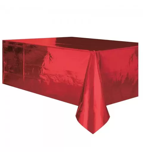 Tovaglia plastica 137 x 274 Rosso metallizzato 51663