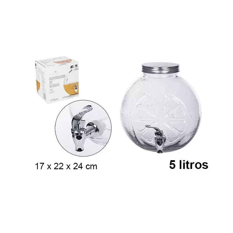 Barattolo Limonata / Aranciat in vetro con rubinetto 5L 107942
