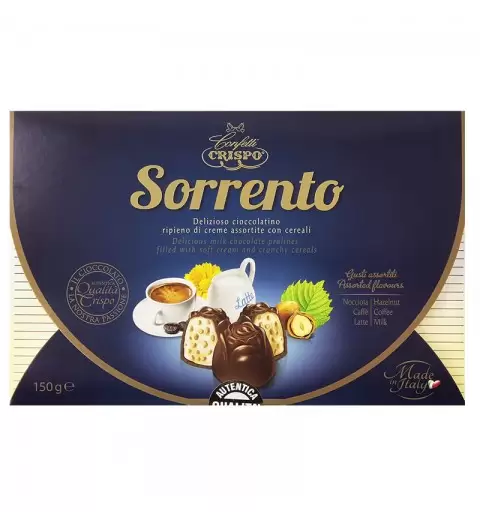Crispo praline Sorrento cioccolatino Ripieno Di Creme Assortite Con Cereali 150 G