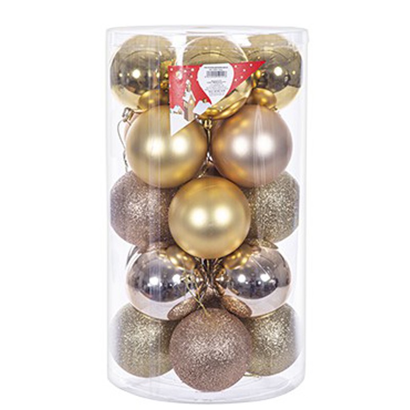 Palline Di Natale Oro / Rose Gold 8 cm - 20 pz 109241