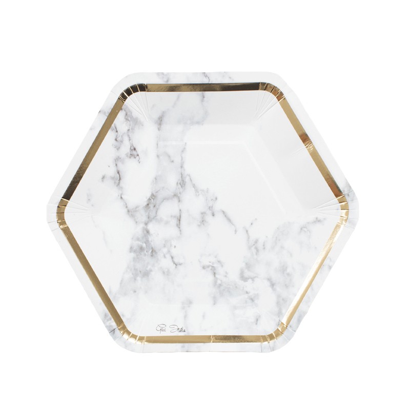 Piatti Dessert Marble - Marmorizzato 638.66 - 8pz 18 cm