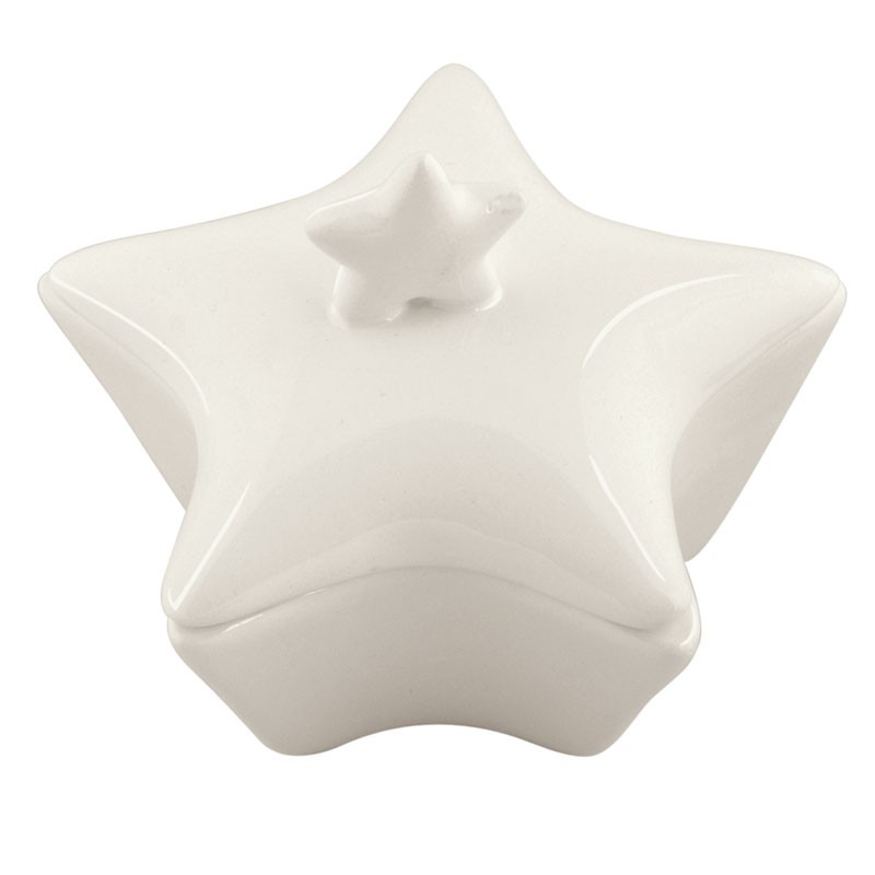scatola stella bianca in ceramica 120 x 100 mm