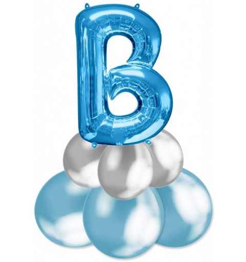 palloncini di compleanno adulto bambino bambino blu e argento