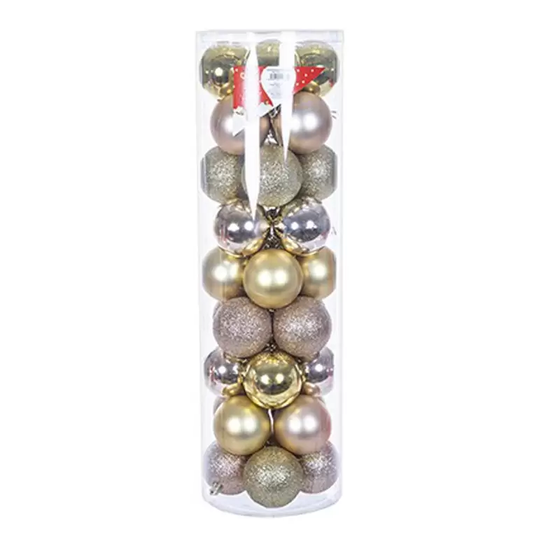 Palline per Albero di Natale colori Asoortiti Rose Gold / Oro 6cm - 36 pz 109236