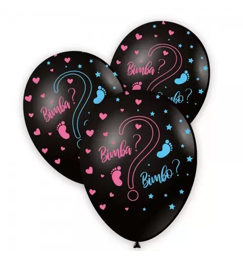 Palloncini 12 nero rosa e celeste Bimbo o Bimba? GSD120 GLO-81 10 pz
