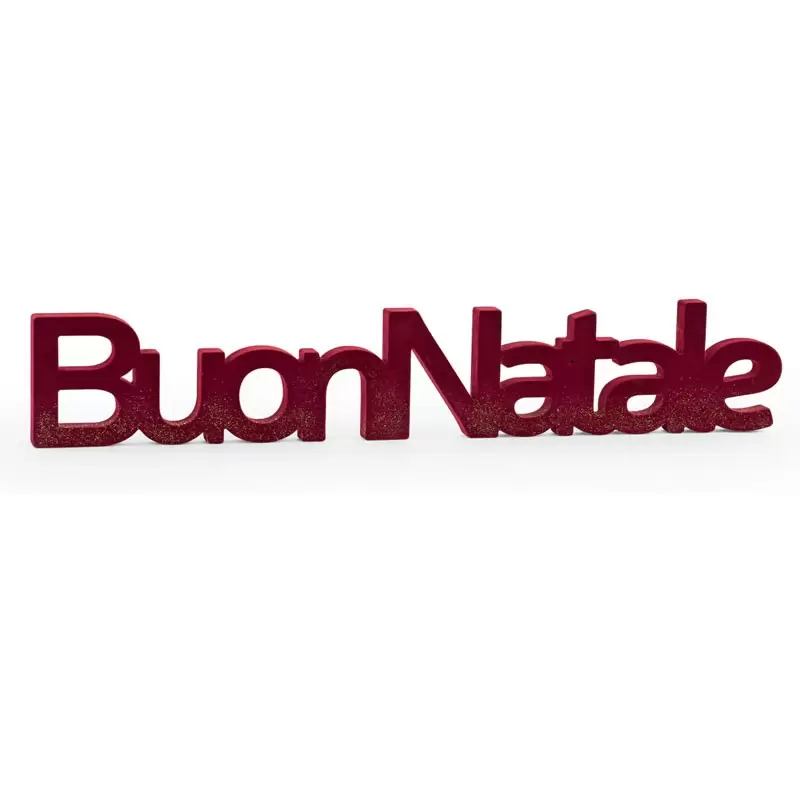 Scritta buon Natale rosso floccato 620 x 115 mm 27325