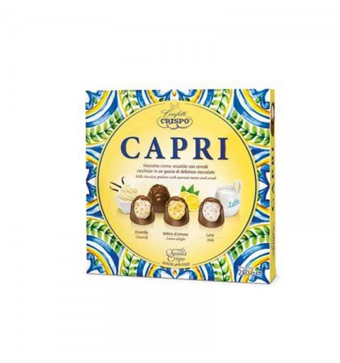 Crispo praline Capri cioccolatino Ripieno Di Creme Assortite Con Cereali 250 G