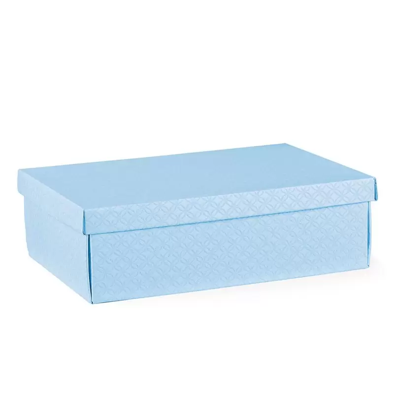 Scatola in cartone con coperchio azzurra 37455 380 x 260 x 130 mm