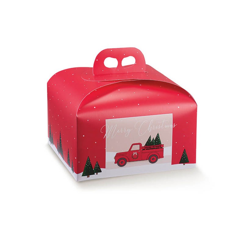 5 SCATOLE PORTA PANETTONE RED PICK UP CON MANIGLIA