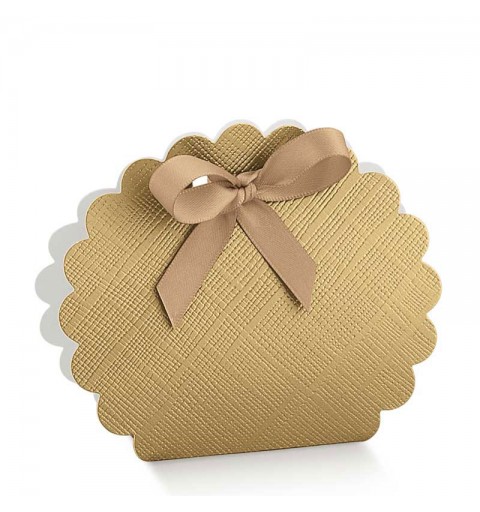 Scatola portaconfetti in cartoncino seta oro 58 x 40 x 85 mm 41010