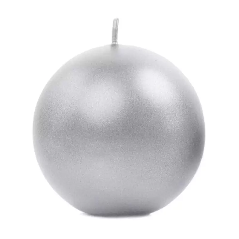 6 candele decorative argento metellic 8 cm SKUMET80-018-OP
