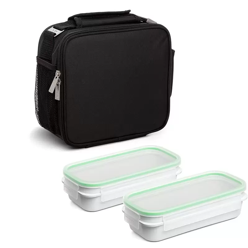 Borsa Porta Alimenti termica in Tessuto 11 x 25.5 x 24.5 cm nera