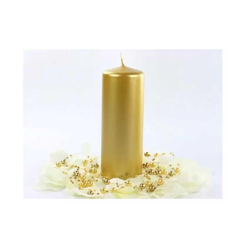 CANDELA PILASTRO ORO METAL 15 CM