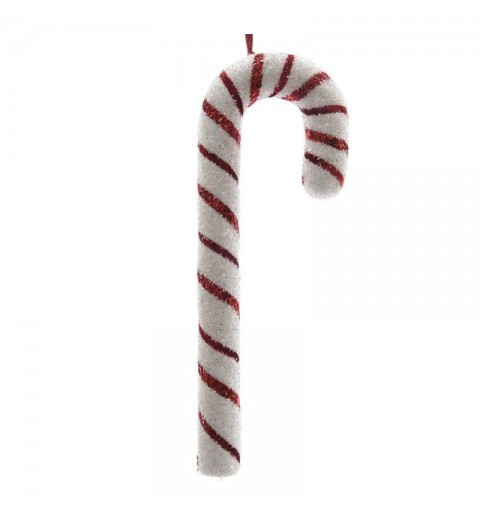 candy stick da appendere bianco e rosso glitterato 52 cm 622231