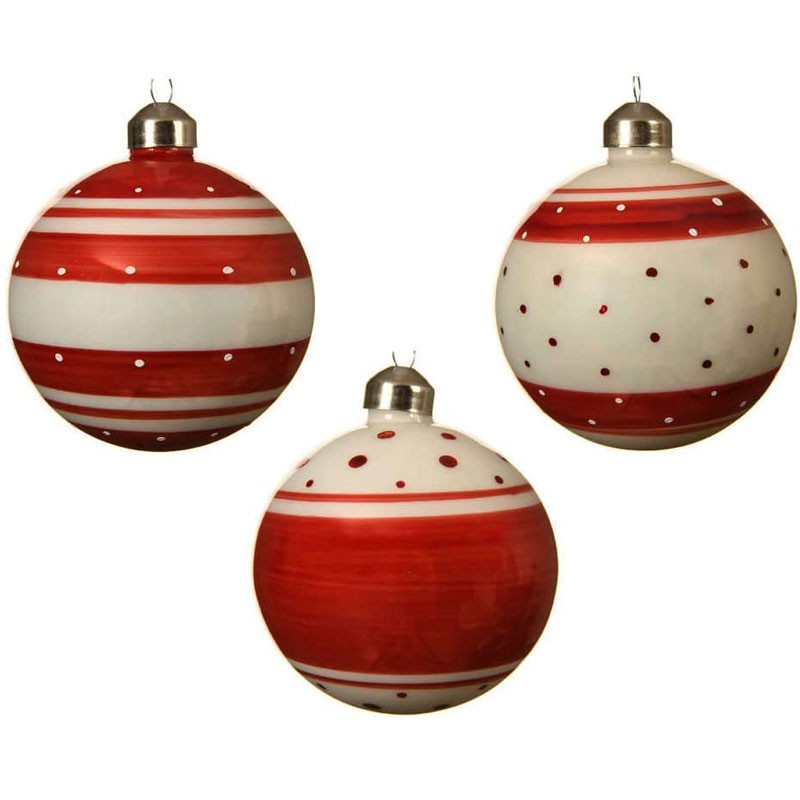 pallina natalizia christmas red 3 modelli assortiti diam 8 cm 061260 1 pz.