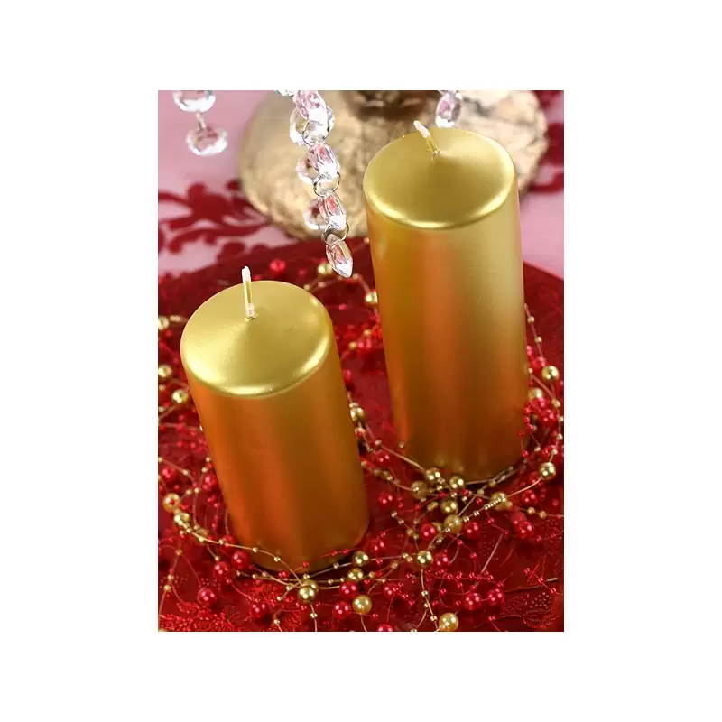 CANDELA PILASTRO ORO METAL 15 CM