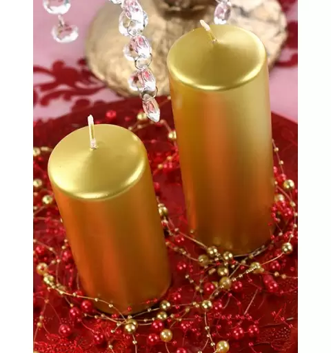 CANDELA PILASTRO ORO METAL 15 CM