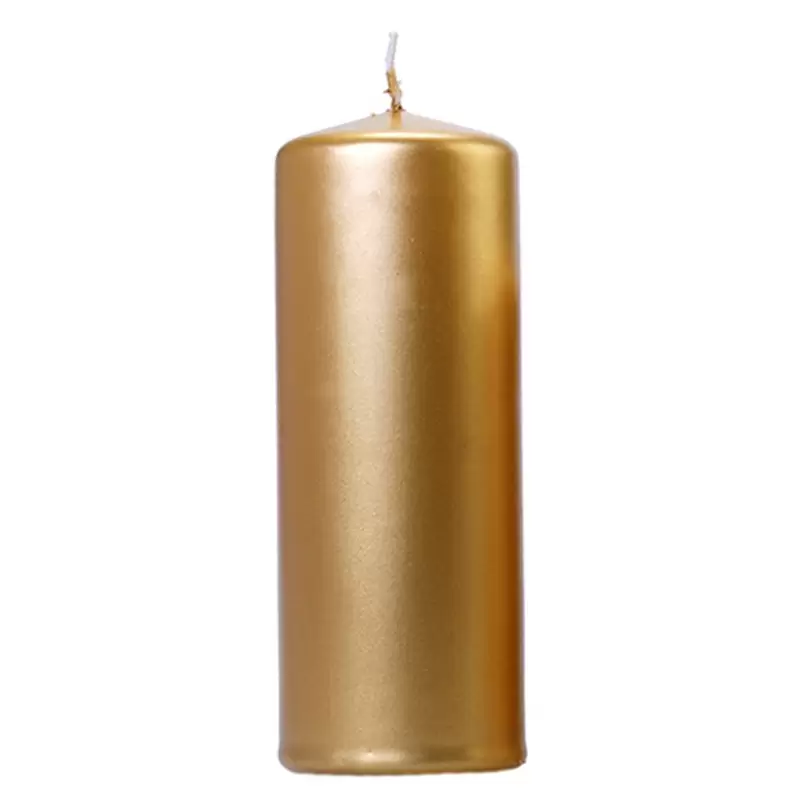 CANDELA PILASTRO ORO METAL 15 CM