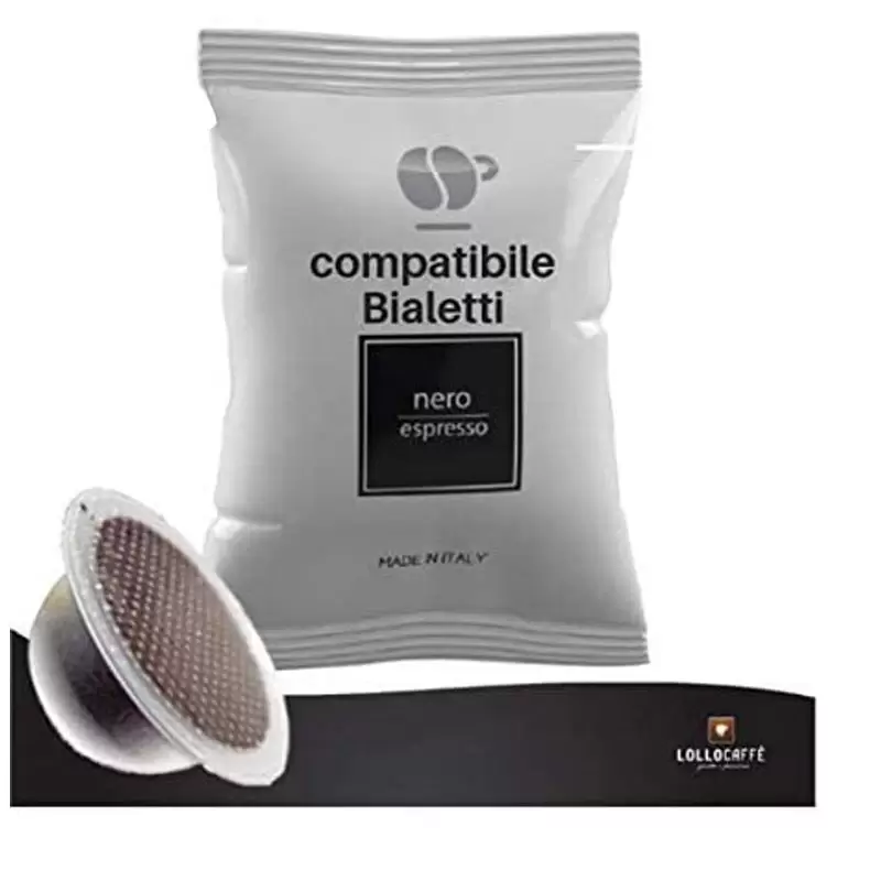 box capsule caffè lollo compatibili bialetti miscela nera 100 pz