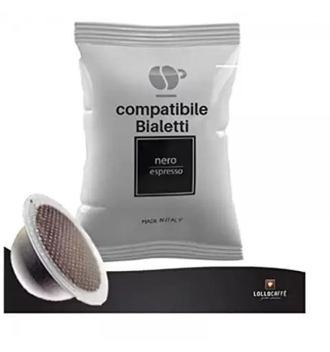 box capsule caffè lollo compatibili bialetti miscela nera 100 pz