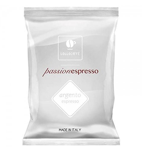 box capsule caffè lollo compatibili passioneespresso nespresso miscela  argento 100 pz