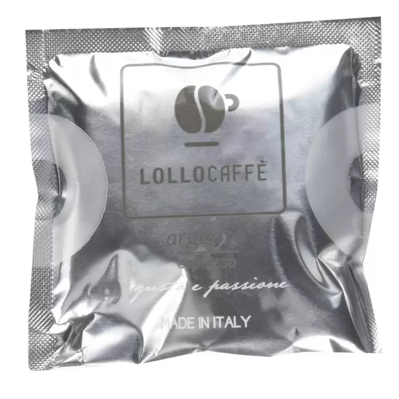 150 CIALDE LOLLO CAFFÉ MISCELA ARGENTO CON 6 TAZZINE IN VETRO