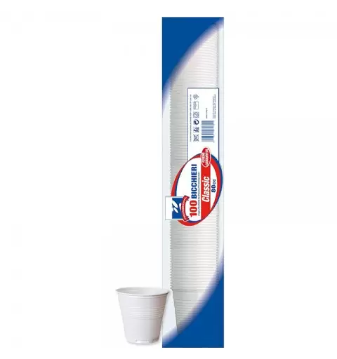 100 Bicchierini da Caffè in plastica da 80cc