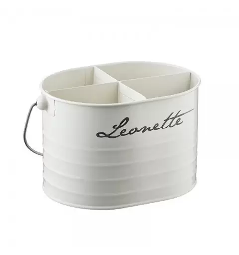 SECCHIELLO BIANCO LEONETTE CON 4 DIVISORI DI LATTA
