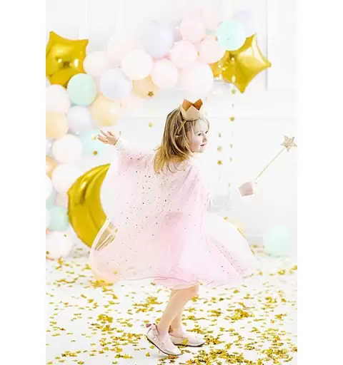 GONNA ROSA DA PRINCIPESSA CON STELLINE ORO 3-7 ANNI