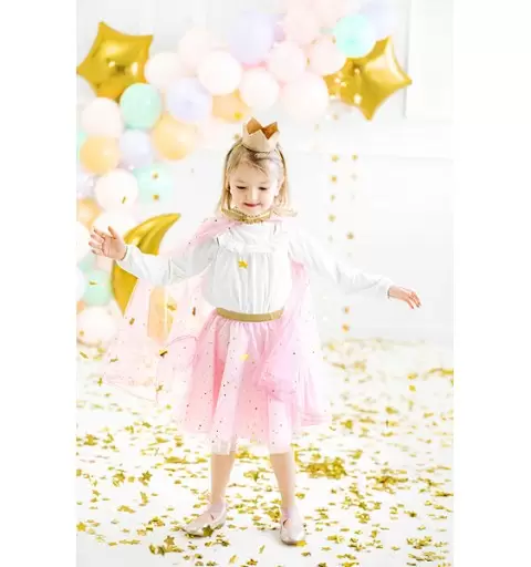 GONNA ROSA DA PRINCIPESSA CON STELLINE ORO 3-7 ANNI
