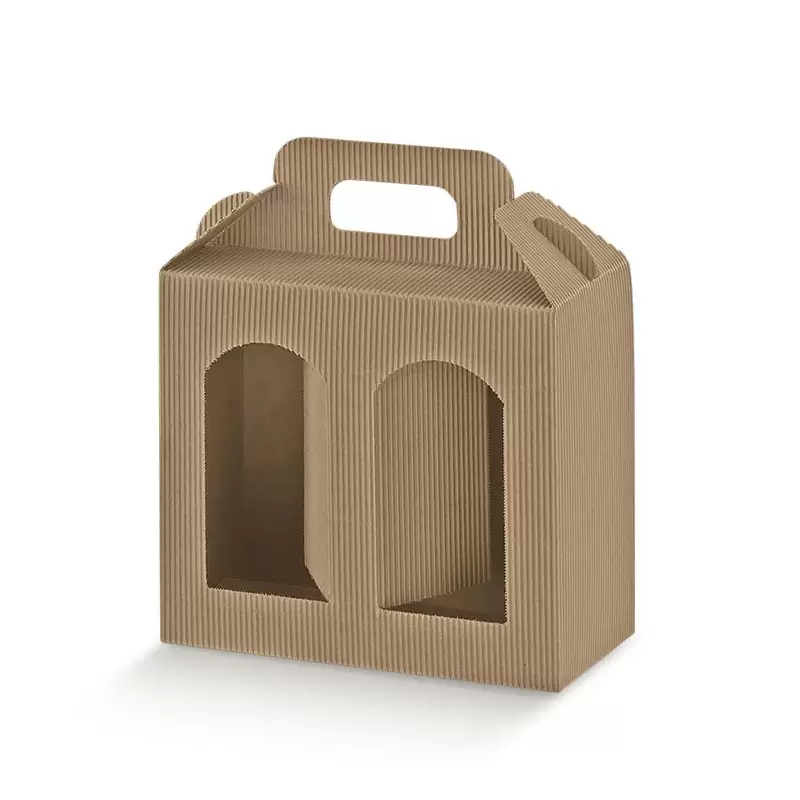 Scatola in cartone con maniglia per 2 vasetti in vetro 35368 170 x 80 x 150 mm