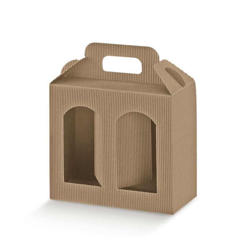 Scatola in cartone con maniglia per 2 vasetti in vetro 35369 210 x 100 x 90 mm
