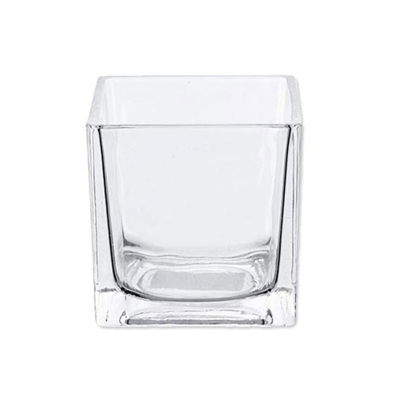 Vaso per piantine in vetro a forma di cubo 107682 1 pz 6x6x6 cm