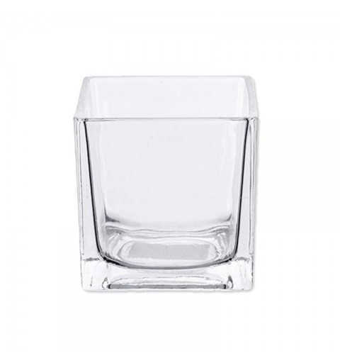 Vaso per piantine in vetro a forma di cubo 107682 1 pz 6x6x6 cm