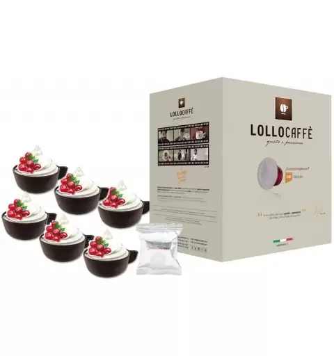 100 CAPSULE LOLLO CAFFÉ MISCELA ARGENTO CON 12 TAZZINE DI CIOCCOLATO