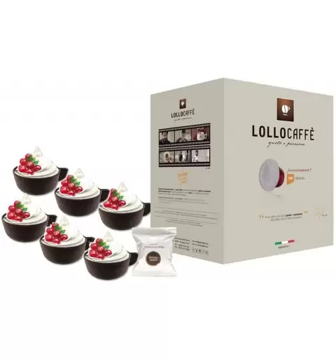 100 CAPSULE LOLLO CAFFÉ MISCELA NERA CON 12 TAZZINE DI CIOCCOLATO