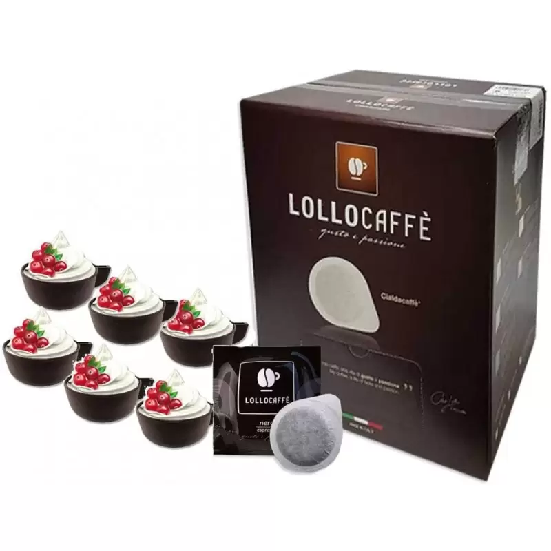 150 CIALDE LOLLO CAFFÉ NERO ESPRESSO CON 12 TAZZINE DI CIOCCOLATO
