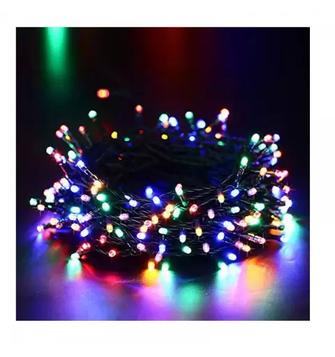 Catena Luci 100 LED per interno con 8 giochi dl luce multicolore 0448