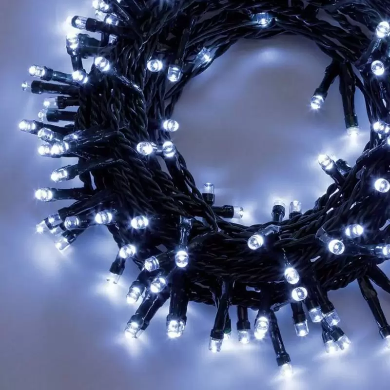 Catena Luci 180 LED per esterno con 8 giochi dl luce bianco freddo 0416