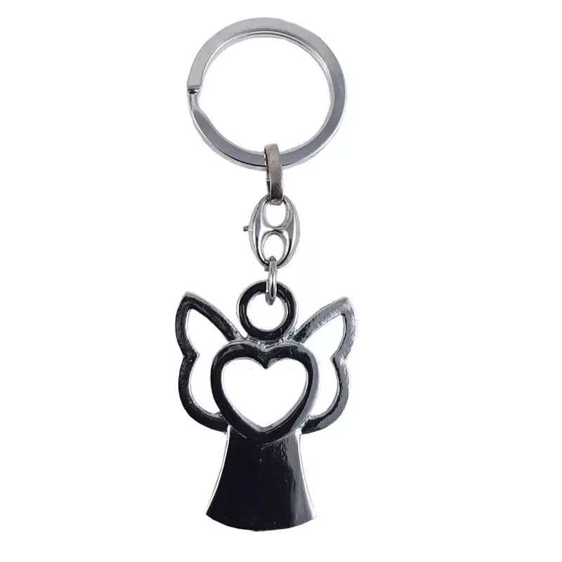 Portachiavi angioletto Argento con Cuore AT17183P