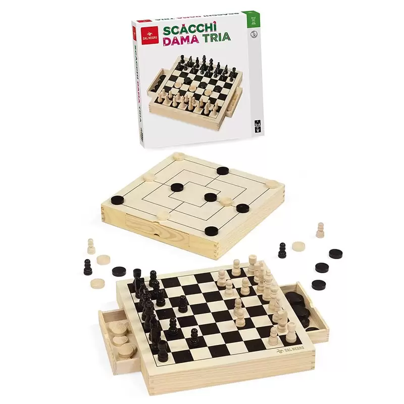 Dal Negro 53490 Scacchi Dama Tria Legno
