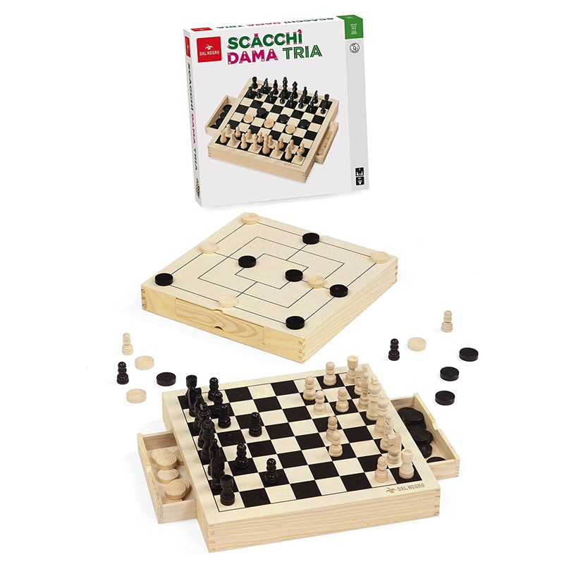 Dal Negro 53490 Scacchi Dama Tria Legno