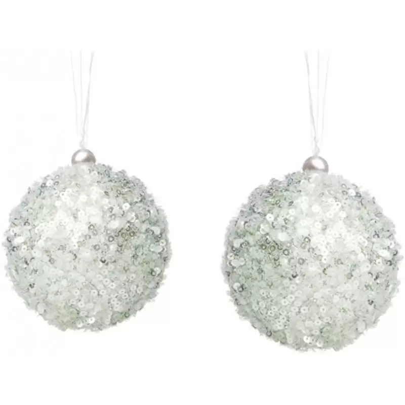 PALLINA VERDE ACQUA GLITTER 8 CM - 1 PZ